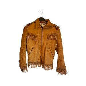 vintage california leather lids tassel jacket size 10